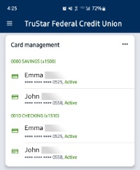 An image of the Card Management dashboard.